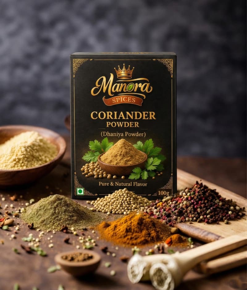Coriander powder box with premium quality coriander seeds